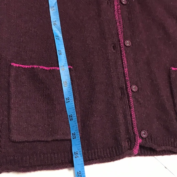 WHITE STUFF Burgundy Button Up Cardigan Sweater Size 12 - Picture 7 of 9